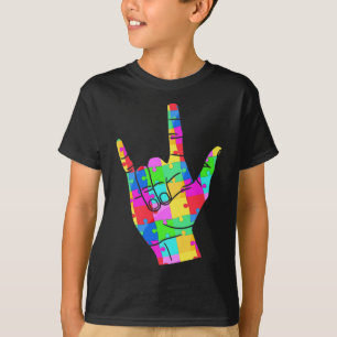 T-shirt Langue des signes de sensibilisation sur l'autisme