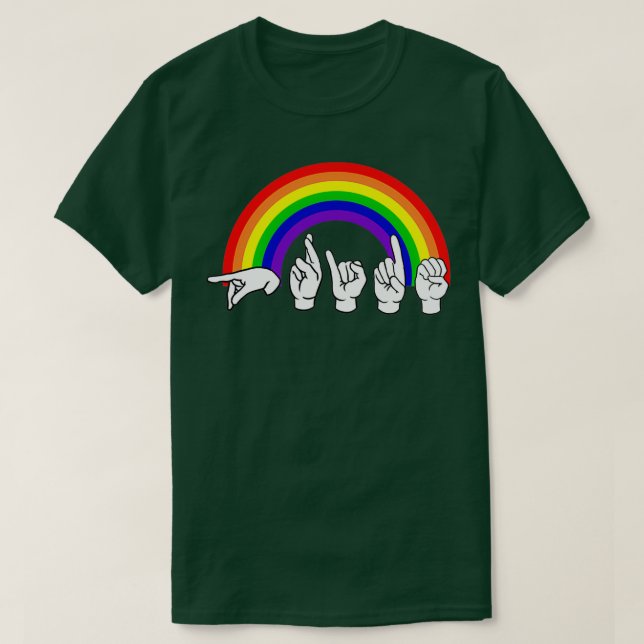T-shirt Langue des signes LGBT (Design devant)