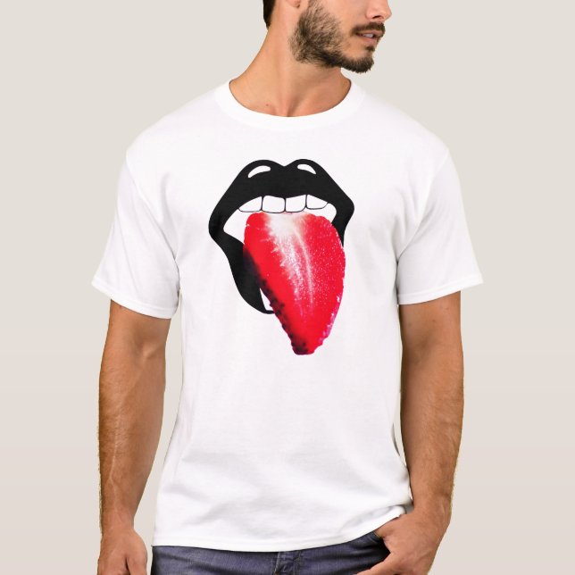 T-shirt Langue-traction de fraise (Devant)