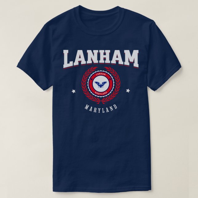T-shirt Lanham Maryland Rouge et Blanc (Design devant)