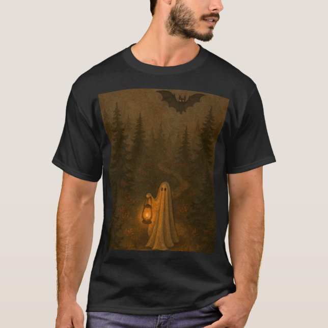 T-shirt Lantern Ghost Trail – Cozy Autumn Night Men’s  (Devant)