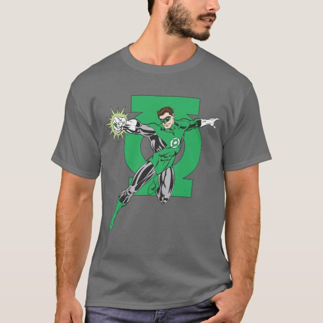 T-shirt Lanterne verte avec Arrière - plan de logo (Devant)