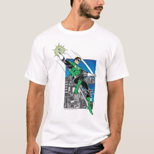 T-shirt Lanterne verte avec Arrière - plan de ville