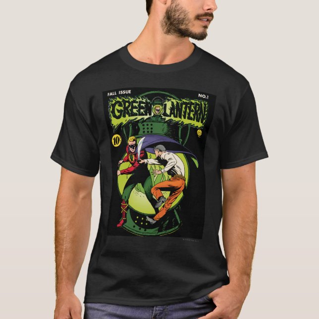 T-shirt Lanterne verte avec cape en combat (Devant)