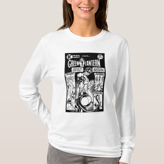 T-shirt Lanterne verte - Bande dessinée verte, noir et bla (Devant)