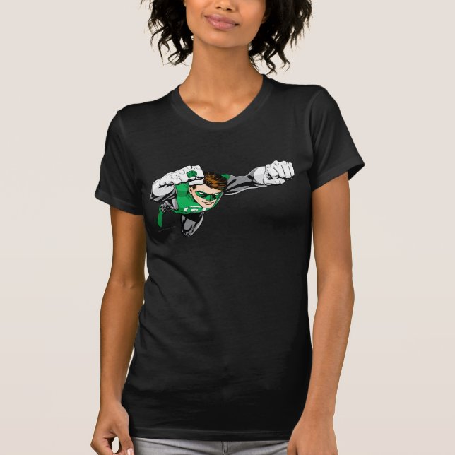 T-shirt Lanterne verte - bande dessinée, vol à droite (Devant)