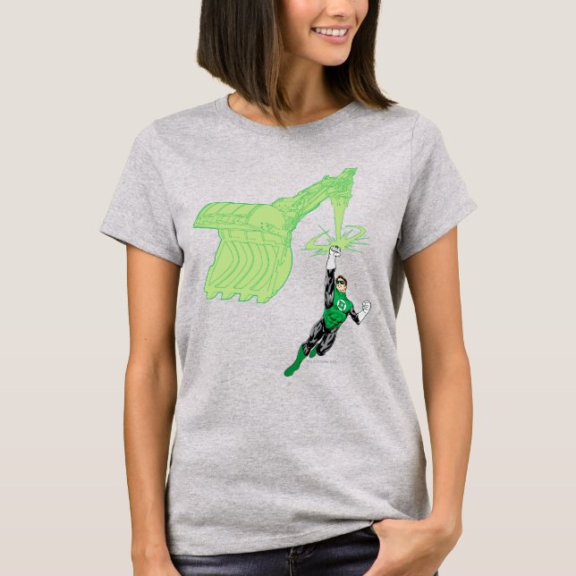 T-shirt Lanterne Verte - Entièrement Rendu, avec machine (Devant)