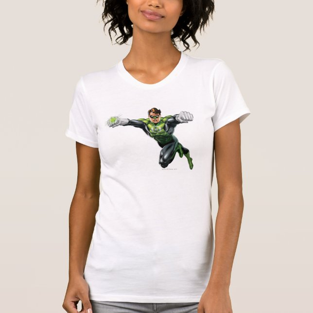 T-shirt Lanterne Verte - Entièrement Rendu, Regard Sur L'A (Devant)