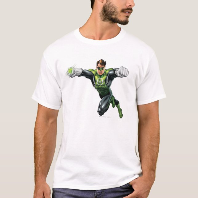 T-shirt Lanterne Verte - Entièrement Rendu, Regard Sur L'A (Devant)