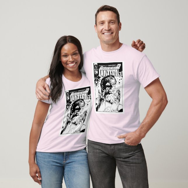 T-shirt Lanterne verte - Nombreux anneaux, noir et blanc (Unisexe)