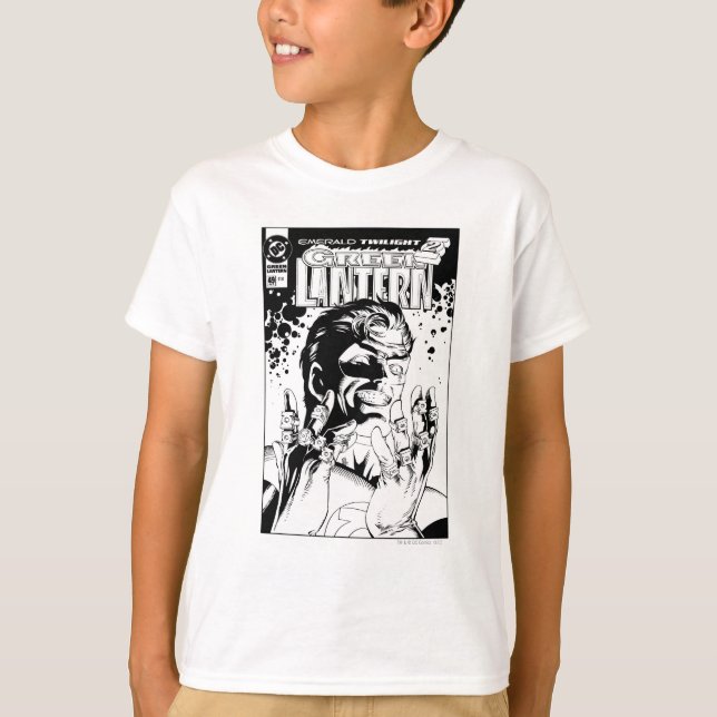T-shirt Lanterne verte - Nombreux anneaux, noir et blanc (Devant)