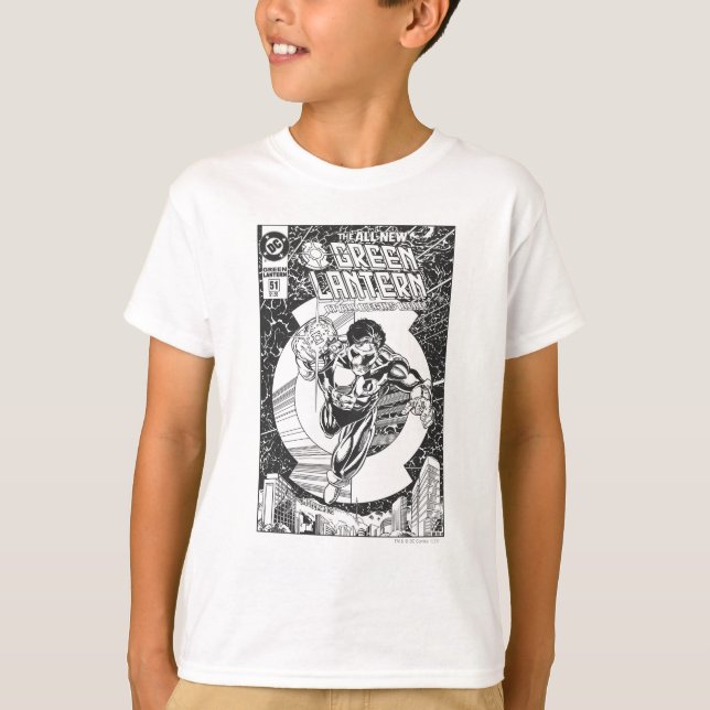 T-shirt Lanterne verte - Tout commence ici, Noir et blanc (Devant)