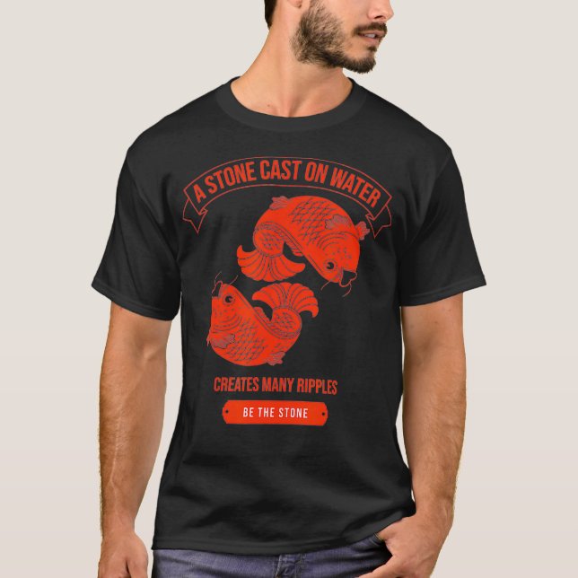 T-shirt Lanternes de poissons Koi chinois rouge Sagesse as (Devant)