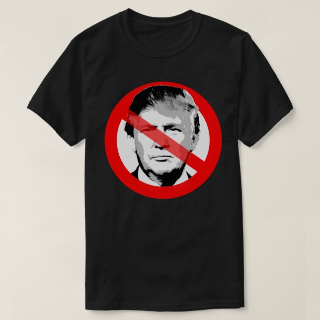 T-shirt L'anti-Trump a traversé la face (Design devant)