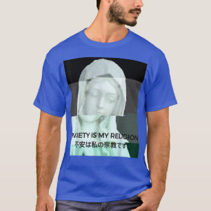 T-shirt L'anxiété est ma religion Statue esthétique Vaporw