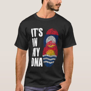 T-shirt Lao Et Kiribati Mélangent Le Drapeau Du Patrimoine