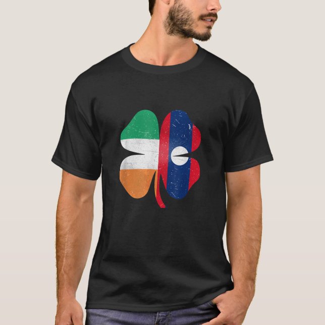 T-shirt Laos Laos Laos Irlande Shamrock laotien Saint Patr (Devant)