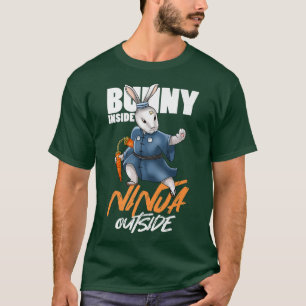 T-shirt Lapin à l'intérieur Ninja à l'extérieur Nunchaku J