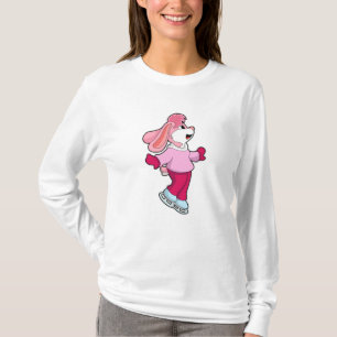 T-shirt Lapin à Patinage sur glace avec patins sur glace