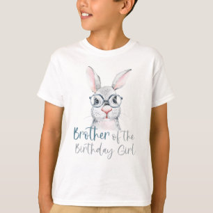 T-shirt Lapin aquarelle frère de la fille qui fête son ann