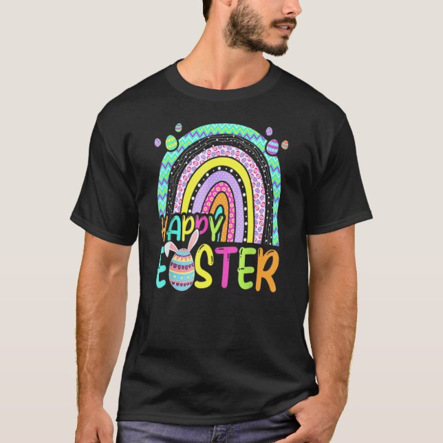 T-shirt Lapin arc-en-ciel de Pâques Rabbit de Pâques Chass (Devant)