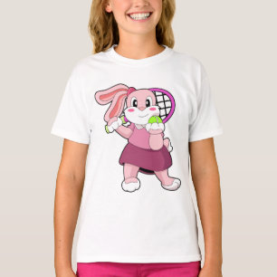 T-shirt Lapin au Tennis avec raquette de tennis