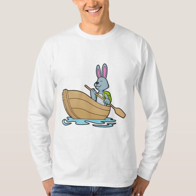 T-shirt Lapin avec bateau et pédale (Devant)