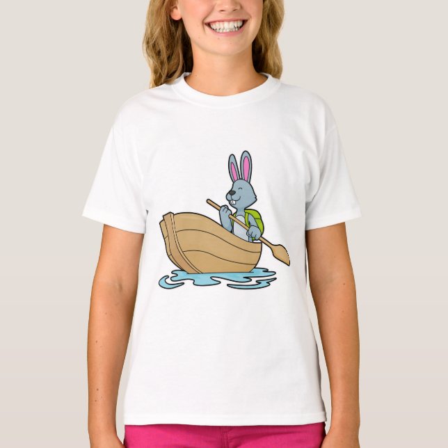 T-shirt Lapin avec bateau et pédale (Devant)