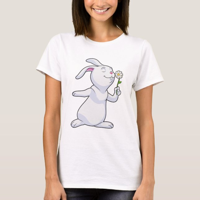T-shirt Lapin avec marguerite (Devant)