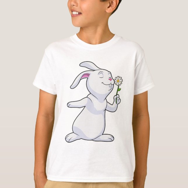 T-shirt Lapin avec marguerite (Devant)