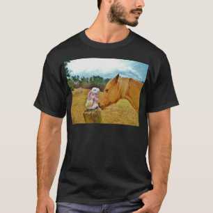 T-shirt Lapin blanc et Cheval jaune