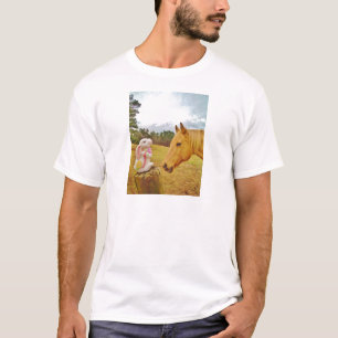 T-shirt Lapin blanc et Cheval jaune