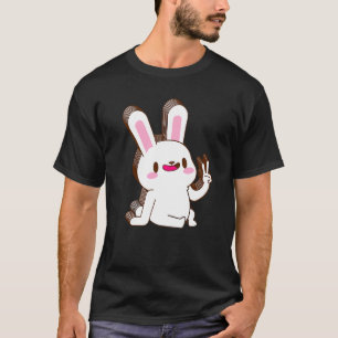 T-shirt Lapin Bunny Multicouche Paix Relaxé Mignon Esthéti