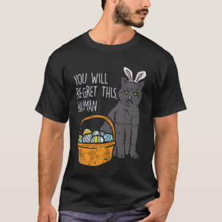T-shirt Lapin Chat Noir Regrette Cette Humour de Pâques 20