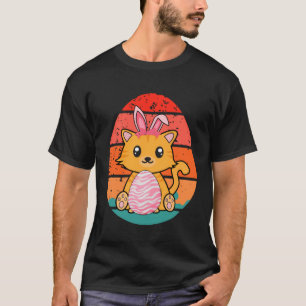 T-shirt Lapin Chat Œufs De Pâques Rétro Hommes Femmes Enfa