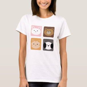 T-shirt Lapin, chien, chat et ours