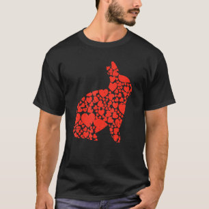 T-shirt Lapin Coeur Motif Valentines Jour Rabbit Animal L