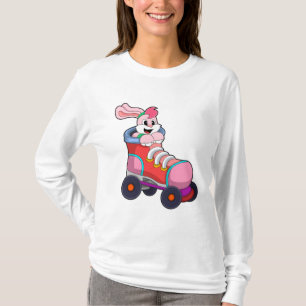 T-shirt Lapin comme Patineur Inline avec Patins Inline