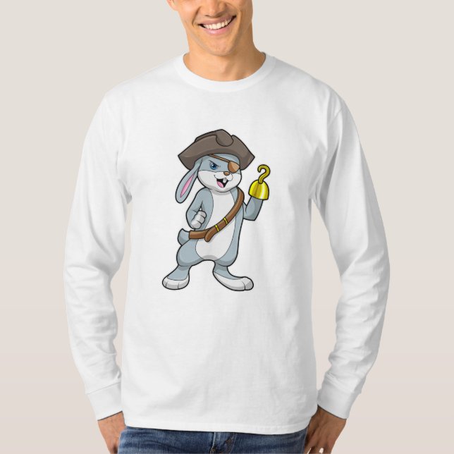 T-shirt Lapin comme Pirate avec crochet main et casquette  (Devant)