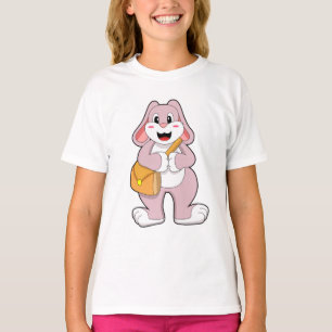T-shirt Lapin comme randonneur avec sac