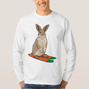 T-shirt Lapin comme skieur avec ski