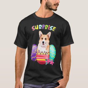 T-shirt Lapin Corgi Avec Oeufs Chien de Pâques