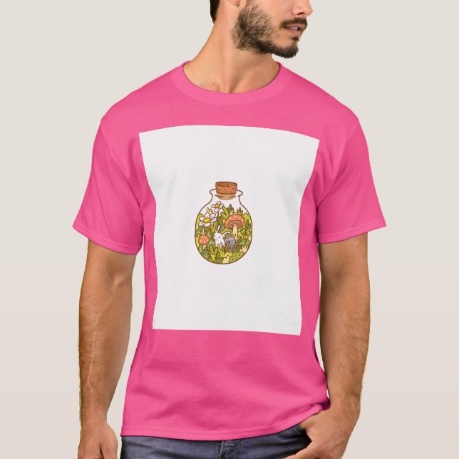 T-shirt Lapin Dans Une Bouteille (Devant)