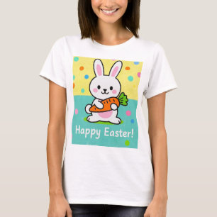 T-shirt Lapin de caricature tenant des pois de carottes