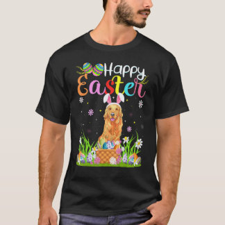 T-shirt Lapin de chasse aux œufs Retriever doré Chien Joye
