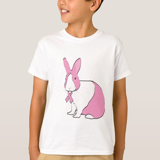 T-SHIRT LAPIN DE CONSCIENCE DE CANCER DU SEIN (Devant)