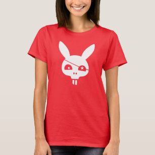 T-shirt Lapin de crâne de pirate avec le cache