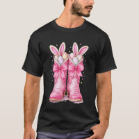 Lapin de jour de Pâques Bottes de cow-girls Salut