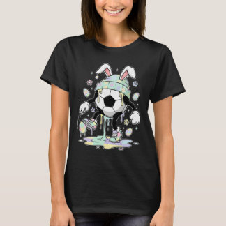 T-shirt Lapin de Pâques de football Œuf Goutte Crème glacé