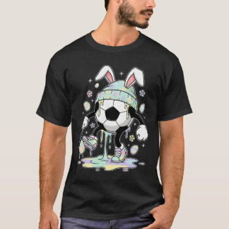 T-shirt Lapin de Pâques de football Œuf Goutte Crème glacé